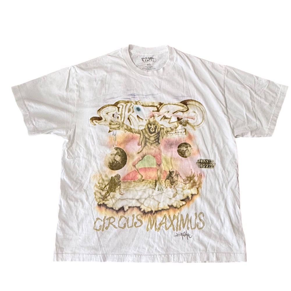Travis Scott Circus Maximus Utopia Tour 2023 T-Shirt Mens XL White Graphic Tee